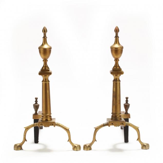 the-harven-company-pair-of-federal-style-brass-andirons