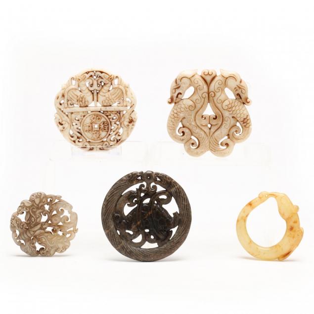 five-chinese-hardstone-plaques