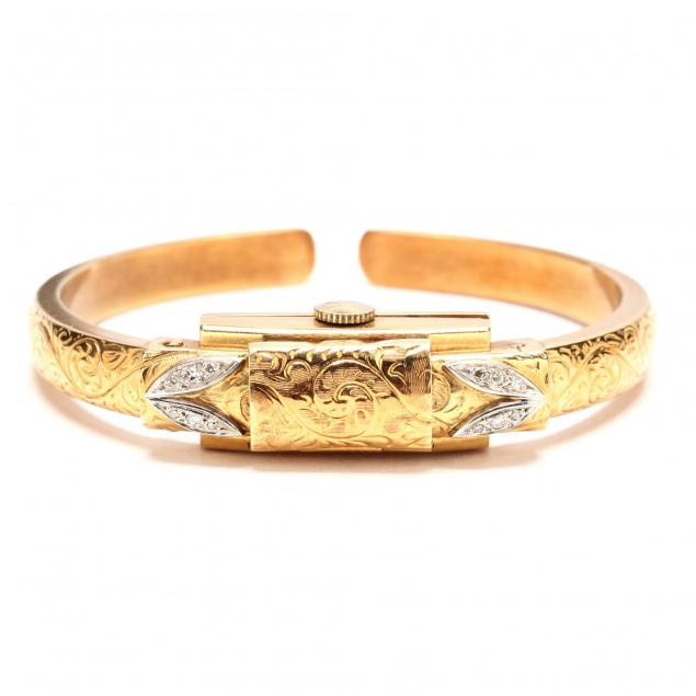 lady-s-vintage-18kt-gold-bracelet-watch-bucherer