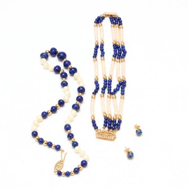 lapis-and-pearl-bracelet-and-necklace-with-lapis-ear-studs