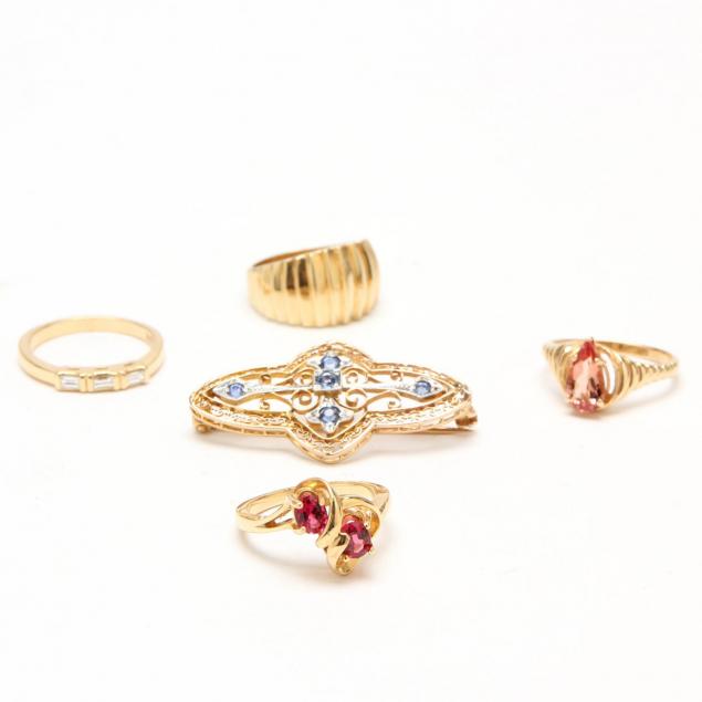 a-grouping-of-14kt-gold-jewelry