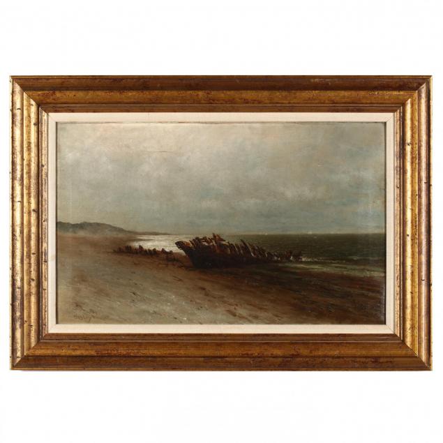 wesley-webber-1841-1914-shoreline-with-beached-hull