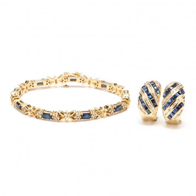 14kt-gold-sapphire-and-diamond-bracelet-and-earrings