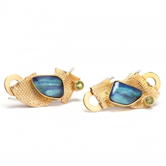 18kt-gold-platinum-opal-and-peridot-earrings-jewelsmith