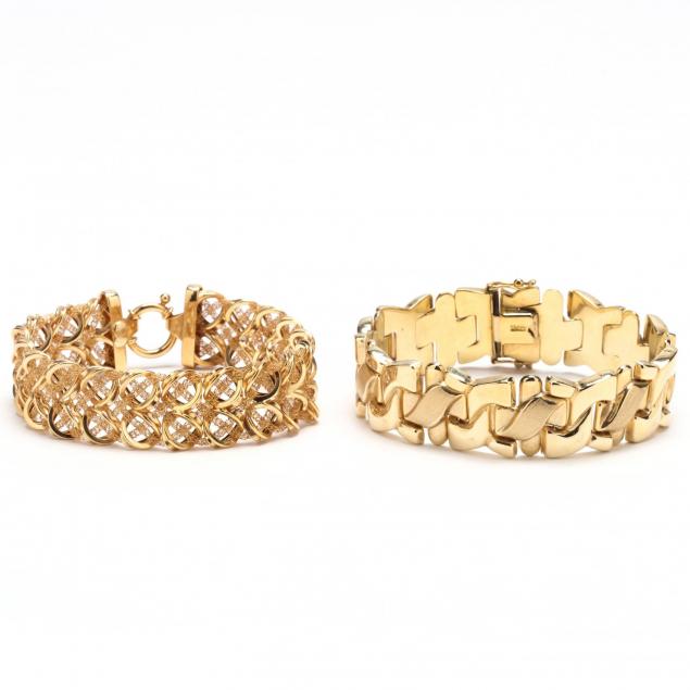 two-14kt-gold-bracelets