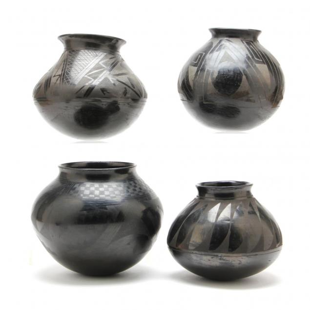 four-southwestern-blackware-vessels