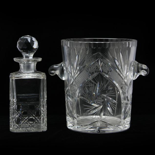 cut-glass-ice-bucket-and-decanter
