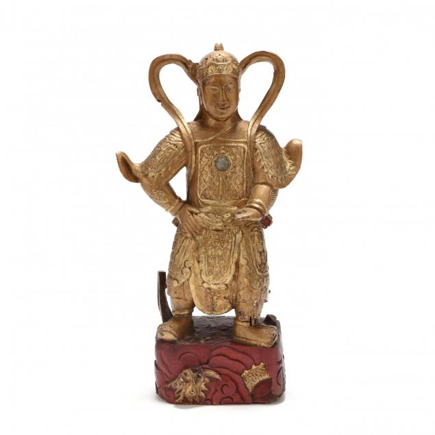 large-chinese-gilt-lacquer-warrior-figure