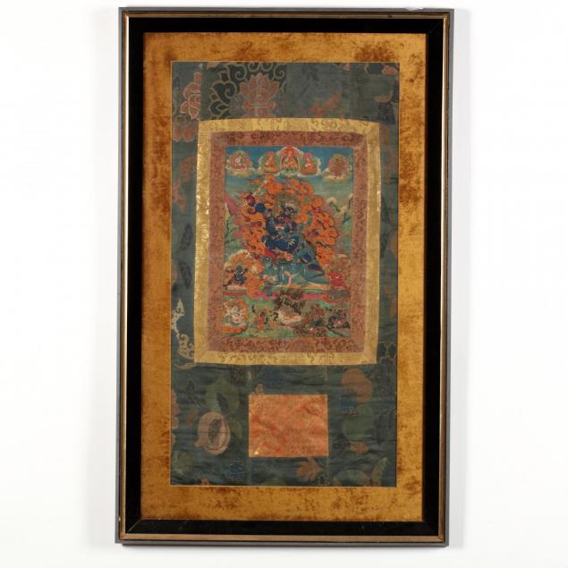 tibetan-thangka-of-yama-dharmaraja-with-chamundi