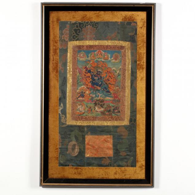 tibetan-thangka-of-yama-dharmaraja-with-chamundi