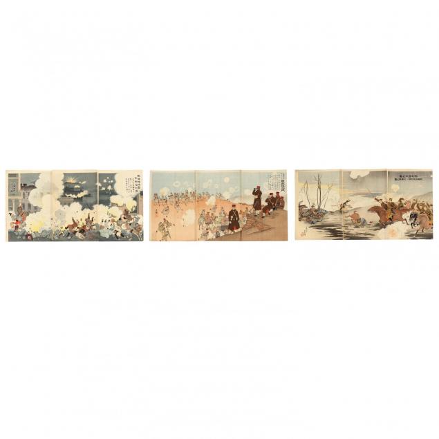 three-russo-japanese-war-triptych-prints-by-kiyochicka-kobayashi-1847-1915