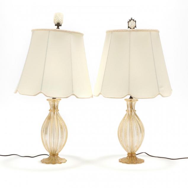 pair-of-vintage-murano-goldstone-glass-table-lamps