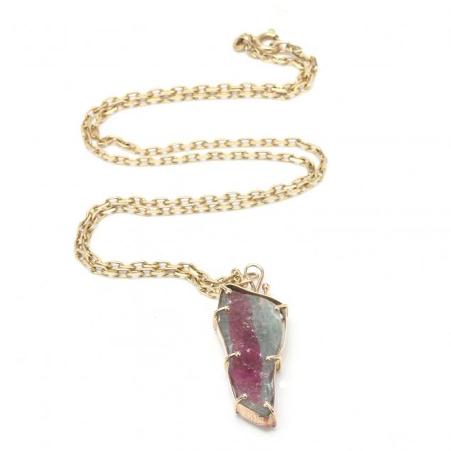 14kt-gold-and-tourmaline-pendant-necklace
