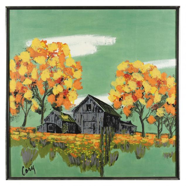 mid-century-painting-of-a-barn