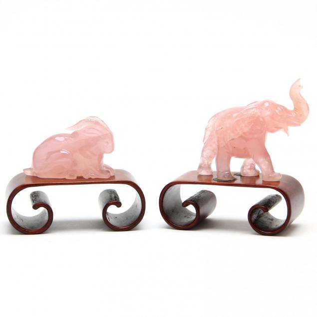 two-asian-rose-quartz-animals