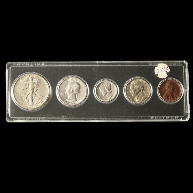 1945-brilliant-uncirculated-five-coin-year-set