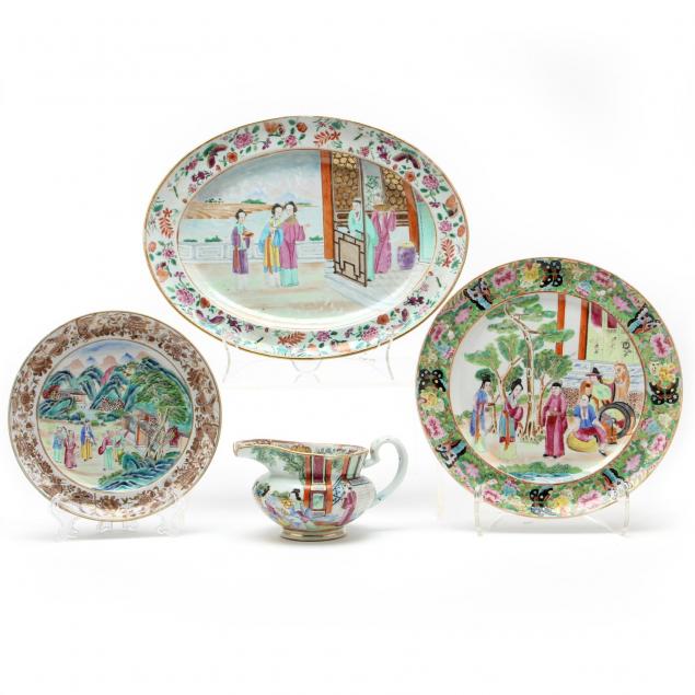 four-pieces-of-chinese-export-rose-mandarin-porcelain