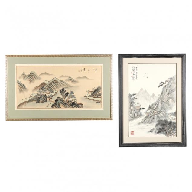 two-vintage-chinese-landscape-paintings