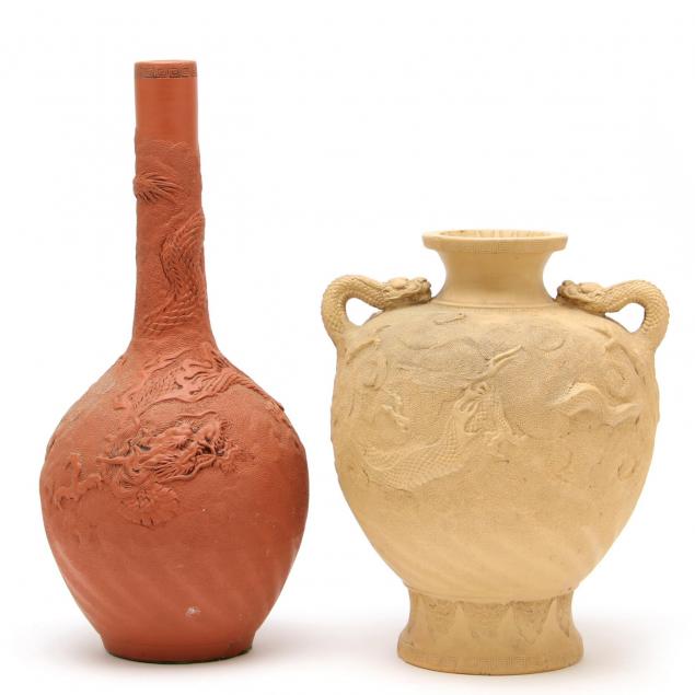 two-japanese-terra-cotta-vessels