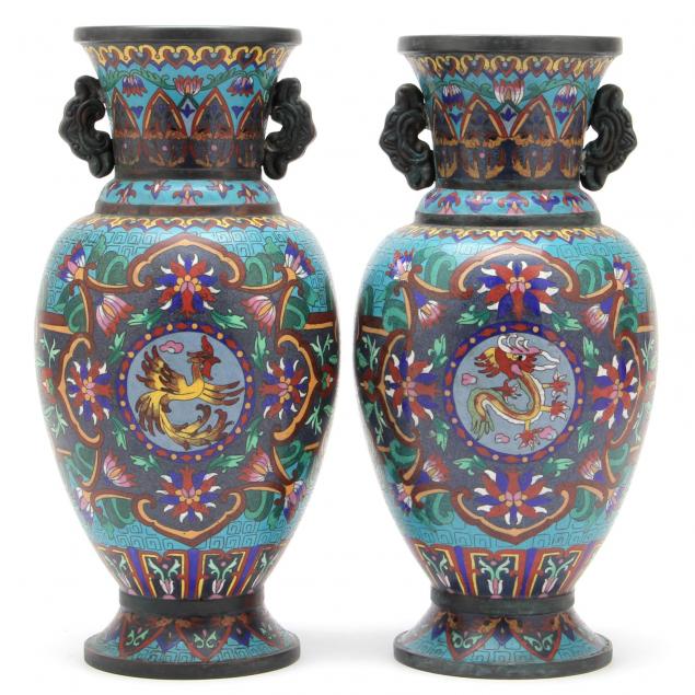 pair-of-chinese-dragon-and-phoenix-cloisonne-urns