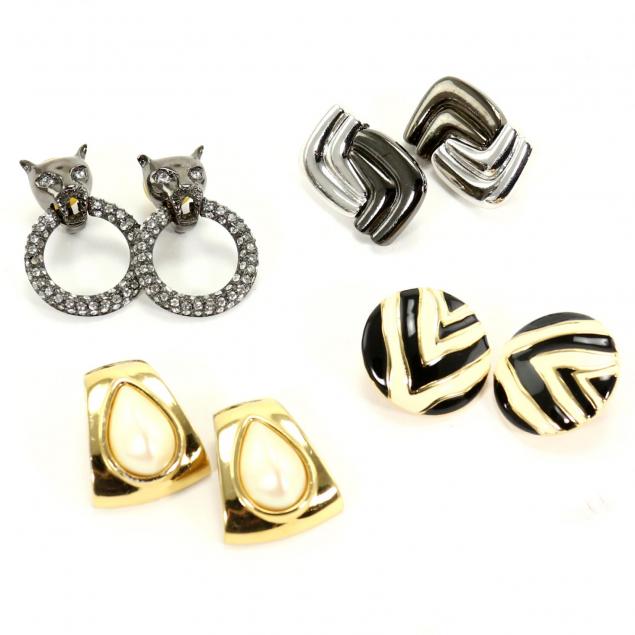 four-pair-of-vintage-earrings-givenchy-and-ysl