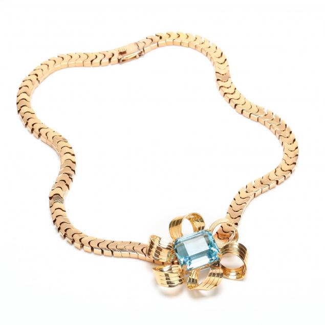 retro-18kt-gold-and-aquamarine-necklace