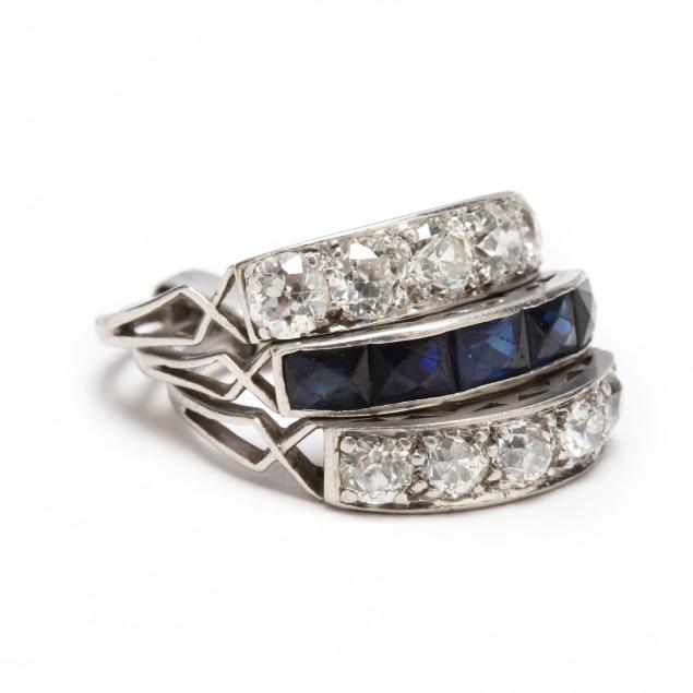 antique-platinum-diamond-and-sapphire-wedding-set