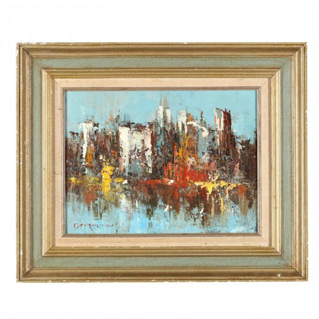 mid-century-painting-of-a-city-skyline