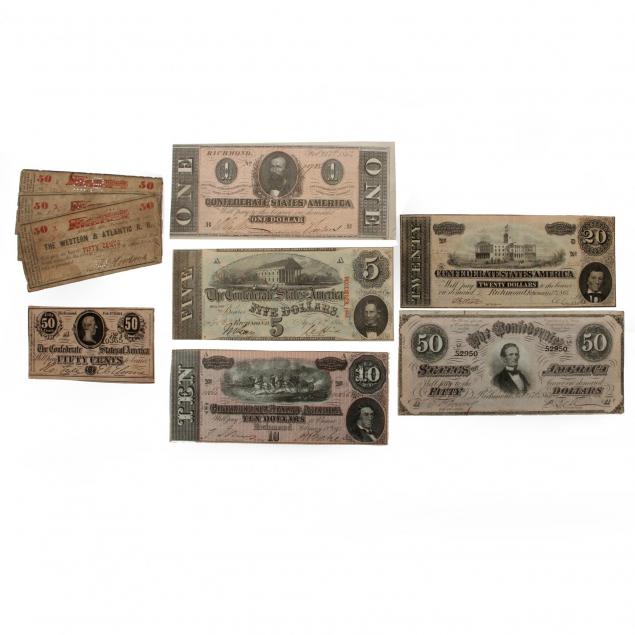 confederate-currency-denomination-set-and-georgia-rr-scrip