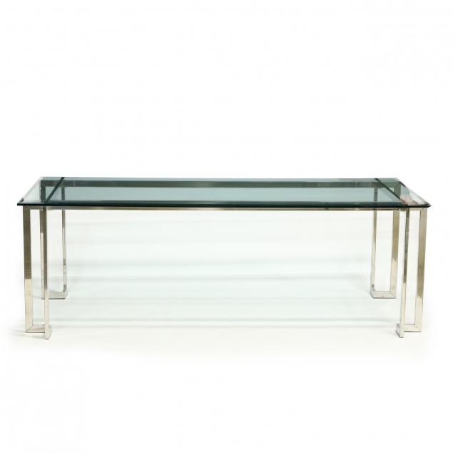 modernist-chrome-and-glass-dining-table