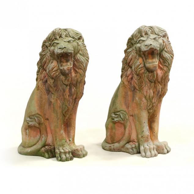 pair-of-cast-stone-seated-lions