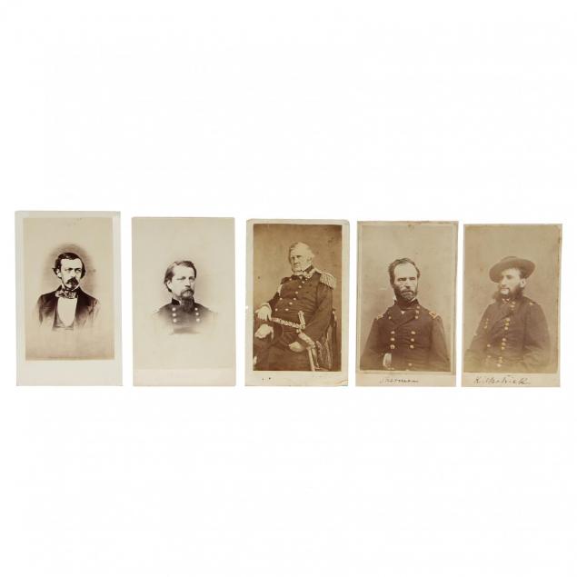 five-cdvs-of-union-generals