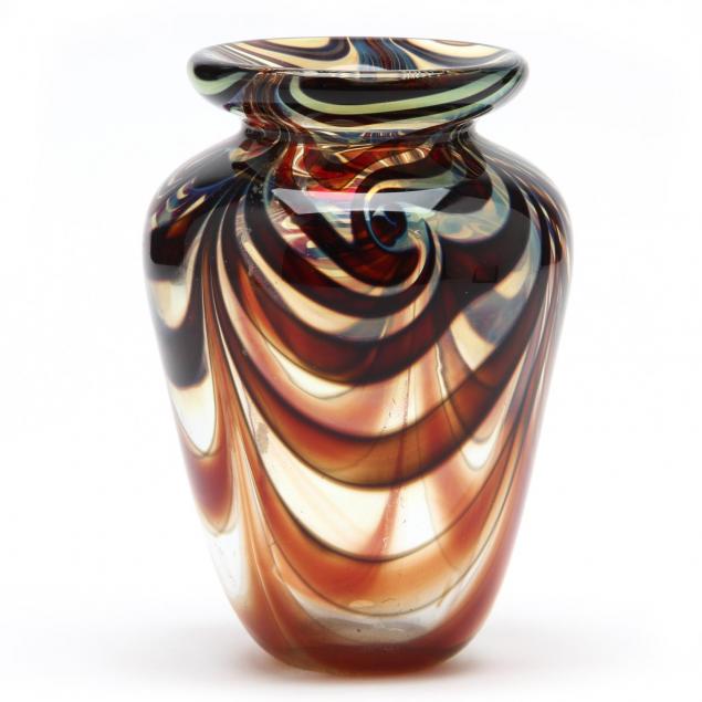 roger-gandleman-for-rainbow-glassworks-art-glass-vase