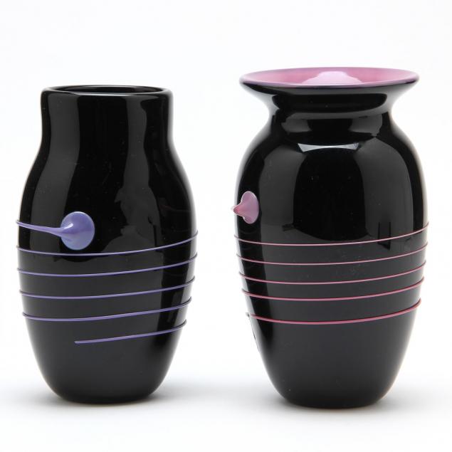 elaine-hyde-two-art-glass-vases