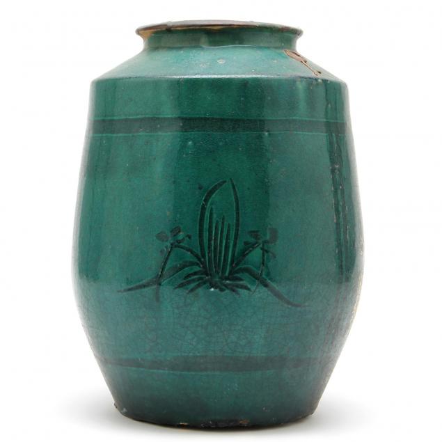 large-dark-green-jar