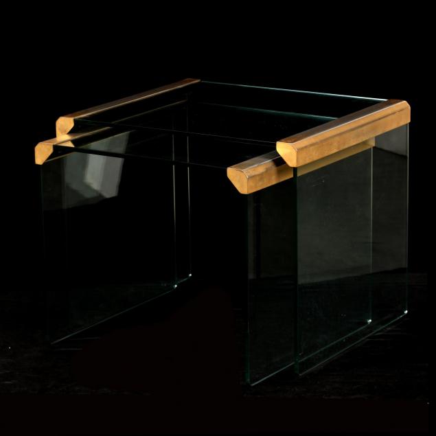 two-modernist-glass-nesting-tables