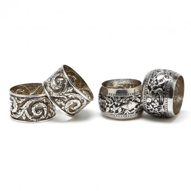 two-pairs-of-antique-sterling-silver-napkin-rings