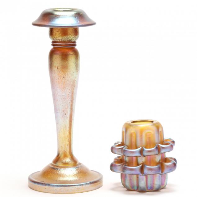 l-c-tiffany-favrile-candlestick-and-flower-frog