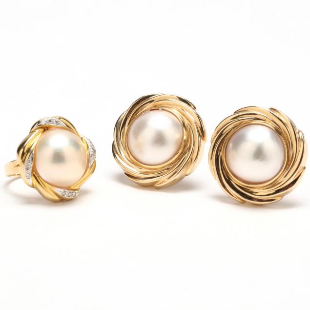 18kt-mabe-pearl-and-diamond-ring-and-14kt-mabe-pearl-earrings