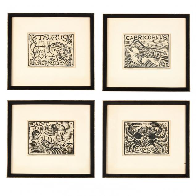 martha-dunigan-am-1934-2002-four-astrological-woodcut-prints