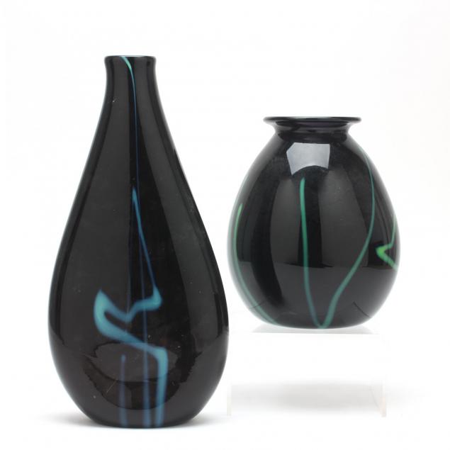 two-art-glass-vases