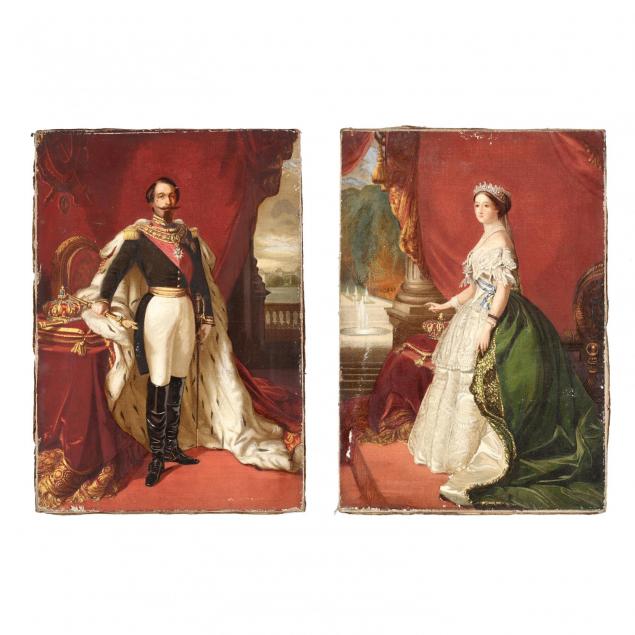 pair-of-hand-embellished-portrait-prints-of-napoleon-ii-and-eugenie-de-montijo