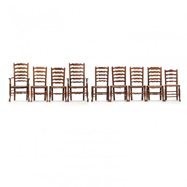 an-assembled-set-of-nine-english-country-dining-chairs