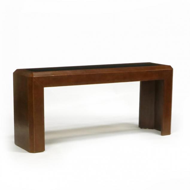 leather-wrapped-console-table
