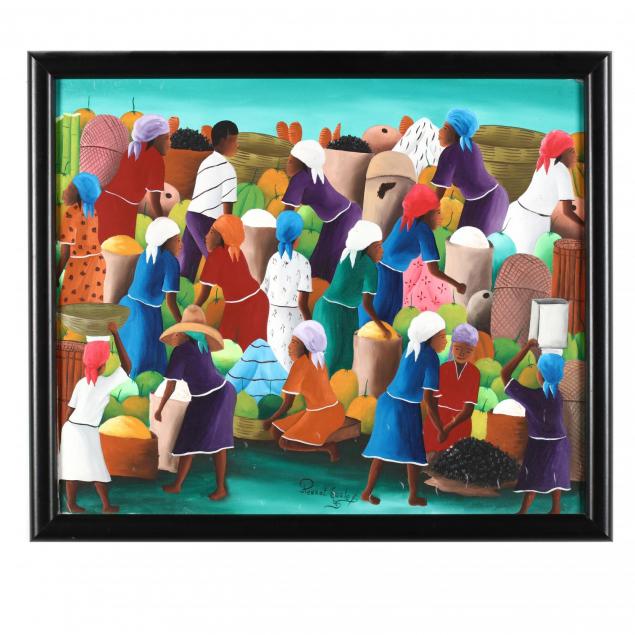 a-haitian-school-painting-of-a-market