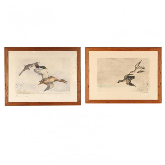 leon-danchin-french-1887-1939-pair-of-prints-with-ducks-flying