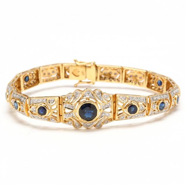 art-deco-style-18kt-diamond-and-sapphire-bracelet