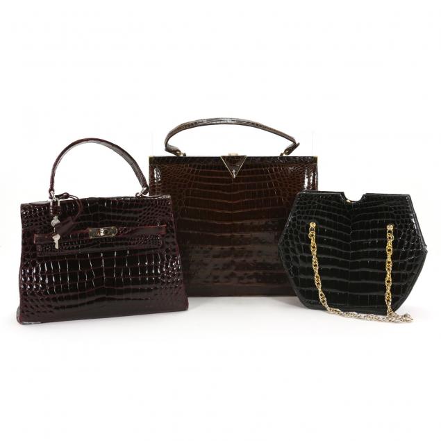 group-of-three-vintage-alligator-bags