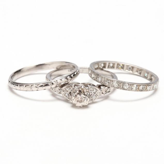 assembled-antique-18kt-gold-and-platinum-wedding-set