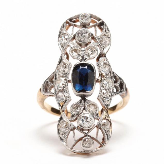 platinum-topped-gold-sapphire-and-diamond-ring
